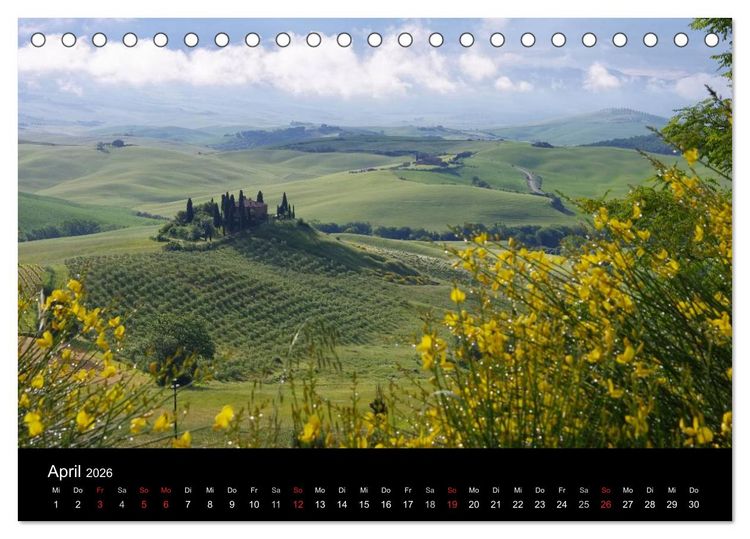 Produktbild: Toskana &ndash; Traumlandschaft in Italien (Tischkalender 2026 DIN A5 quer), CALVENDO Monatskalender