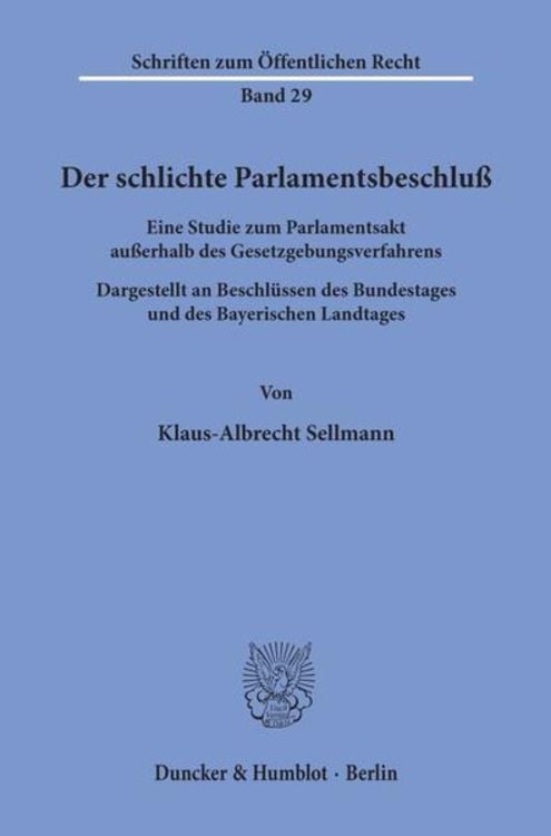 Produktbild: Der schlichte Parlamentsbeschlu&szlig;.