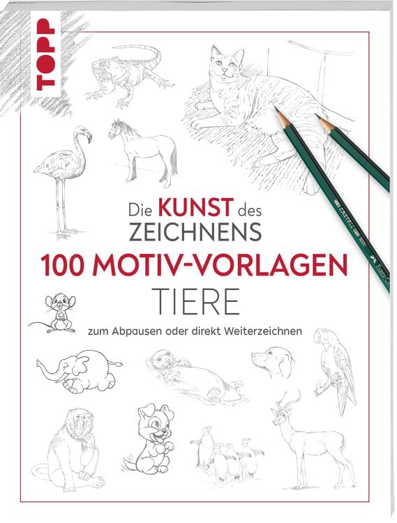 Produktbild: Kunst des Zeichnens 100 Motiv-Vorlagen Tiere