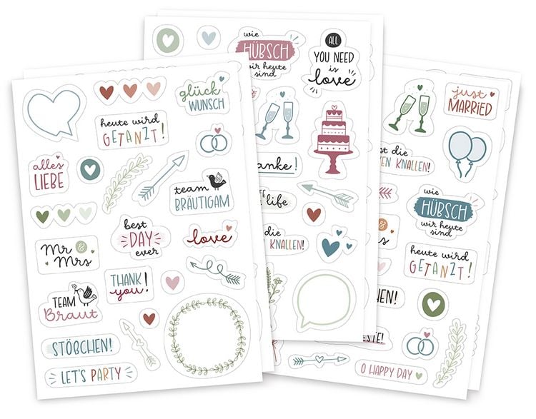 Produktbild: Brunnen Sticker-Set Hochzeit
