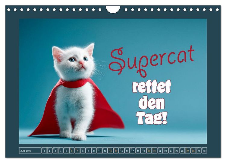 Produktbild: Katzenhumor - Ein Jahr voller Flauschalarm (Wandkalender 2026 DIN A4 quer), CALVENDO Monatskalender