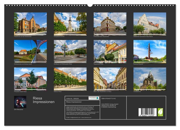 Produktbild: Riesa Impressionen (hochwertiger Premium Wandkalender 2026 DIN A2 quer), Kunstdruck in Hochglanz