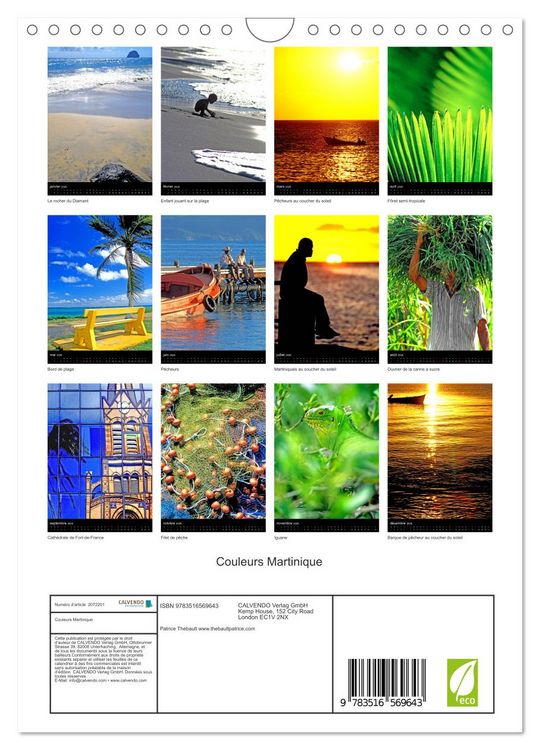 Produktbild: Couleurs Martinique (Calendrier mural 2026 DIN A4 horizontal), CALVENDO calendrier mensuel