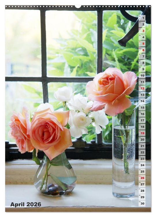 Produktbild: Sch&ouml;nste Rosen (Wandkalender 2026 DIN A2 hoch), CALVENDO Monatskalender