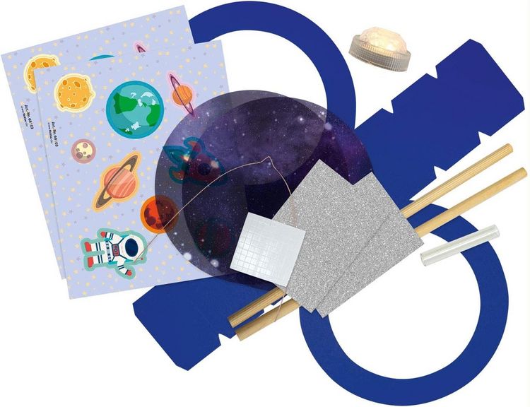 Produktbild: Folia Laternen-Bastelset aus Papier WELTRAUM, inkl. Deko-Licht