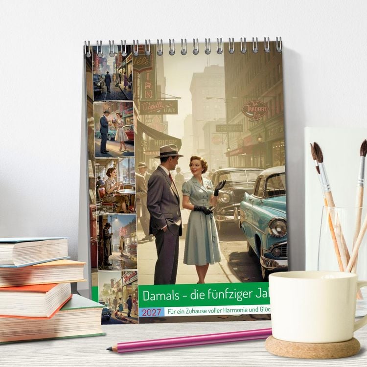 Produktbild: Damals - die f&uuml;nfziger Jahre (Tischkalender 2027 DIN A5 hoch), CALVENDO Monatskalender