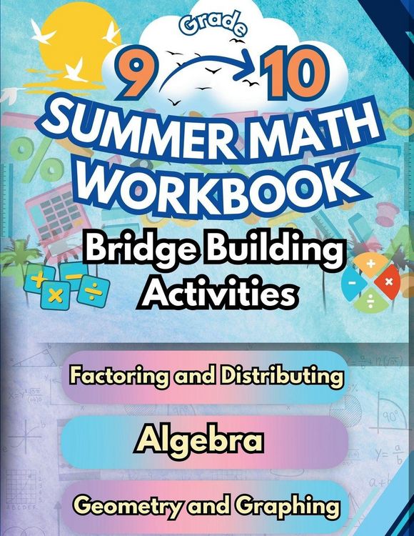 Produktbild: Summer Math Workbook | 9-10 Grade Bridge Building Activities