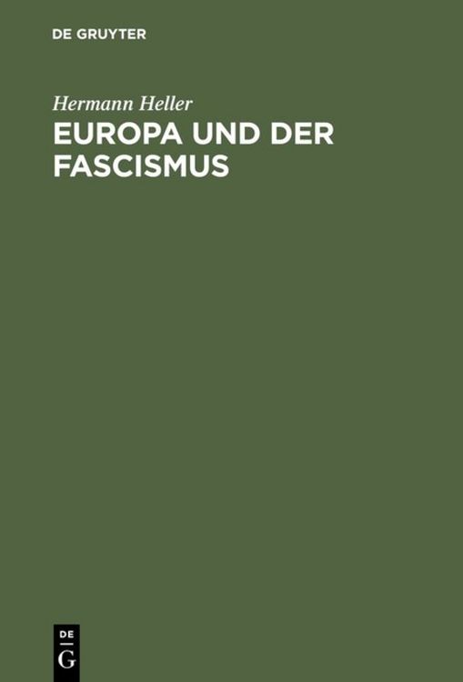 Produktbild: Europa und der Fascismus