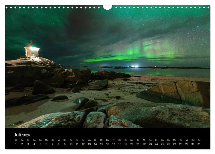 Produktbild: Magische N&auml;chte - POLARLICHT (Wandkalender 2026 DIN A3 quer), CALVENDO Monatskalender
