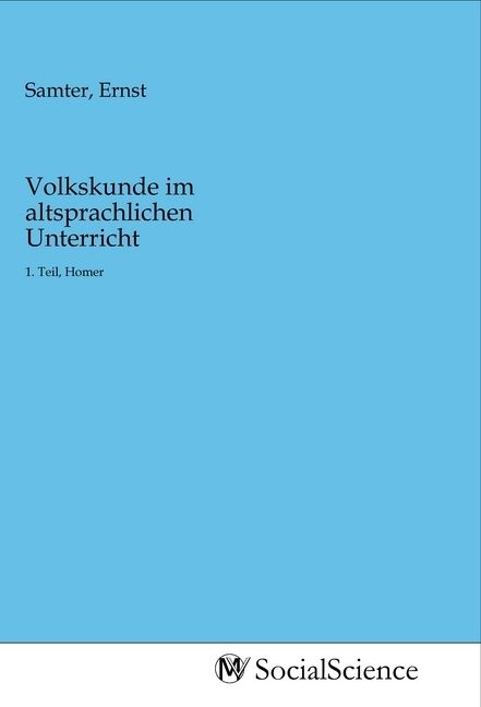 Produktbild: Volkskunde im altsprachlichen Unterricht