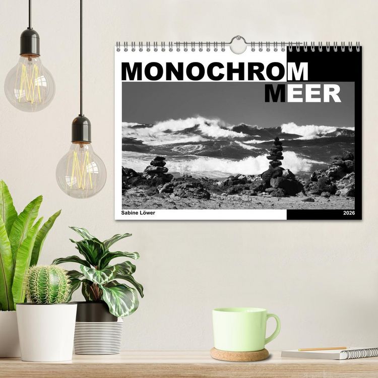 Produktbild: Monochrom Meer (Wandkalender 2026 DIN A4 quer), CALVENDO Monatskalender