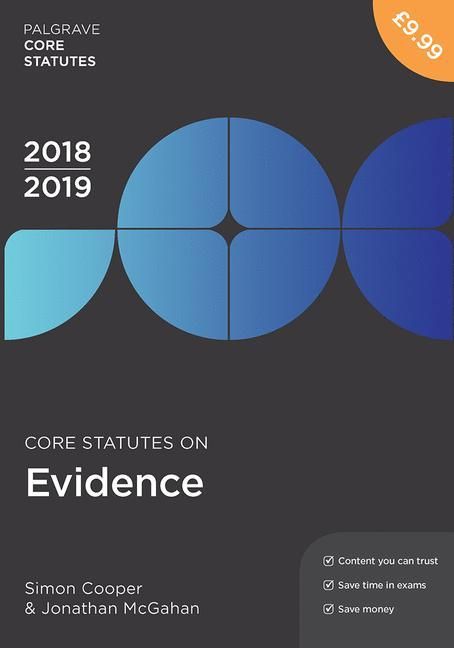 Produktbild: Core Statutes on Evidence 2018-19