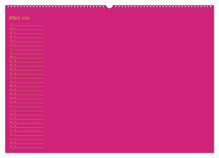 Produktbild: Bastel-Geburtstagskalender pink / Geburtstagskalender (Wandkalender 2026 DIN A2 quer), CALVENDO Monatskalender