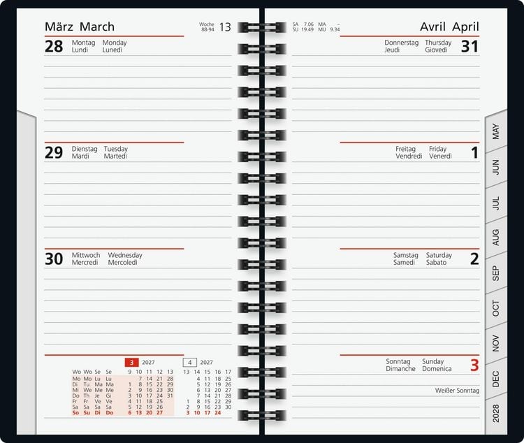 Produktbild: rido/id&eacute; 7017809907 Taschenkalender Mod. Taschenplaner int. 2027 A6, Kunstleder, schwarz