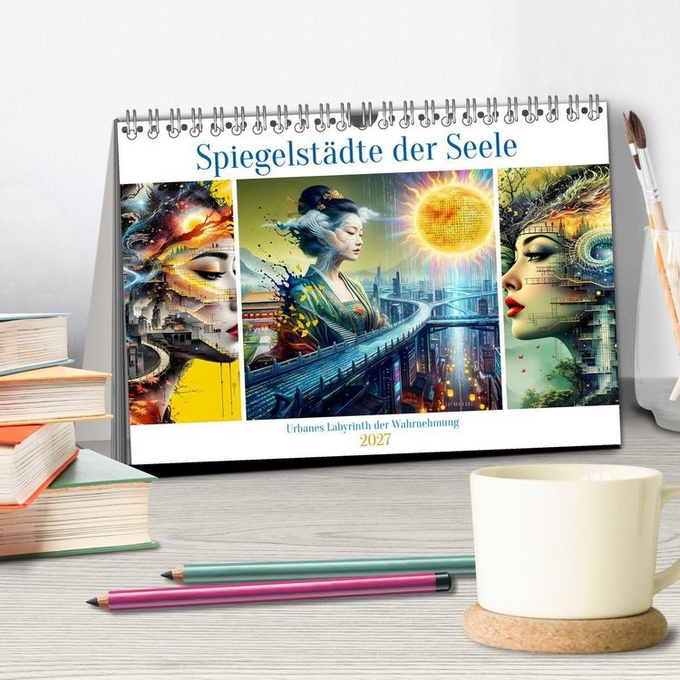 Produktbild: Spiegelst&auml;dte der Seele - Urbanes Labyrinth der Wahrnehmung (Tischkalender 2027 DIN A5 quer), CALVENDO Monatskalender