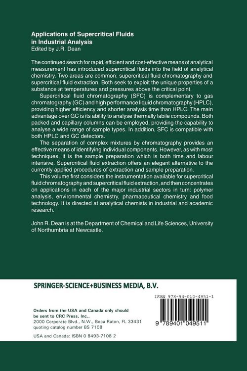 Produktbild: Applications of Supercritical Fluids in Industrial Analysis