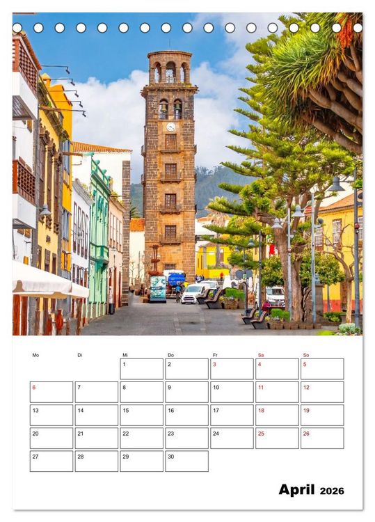 Produktbild: Wundersch&ouml;nes Reiseziel - La Laguna und La Orotava (Tischkalender 2026 DIN A5 hoch), CALVENDO Monatskalender