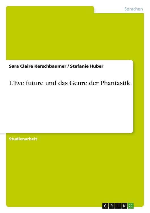 Produktbild: L'Eve future und das Genre der Phantastik
