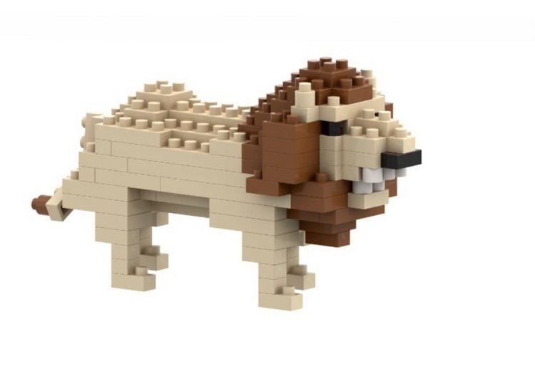 Produktbild: BRIXIES 200290 - L&ouml;we, 3D Konstruktionsbausatz aus Ministeinen, 119 Teile