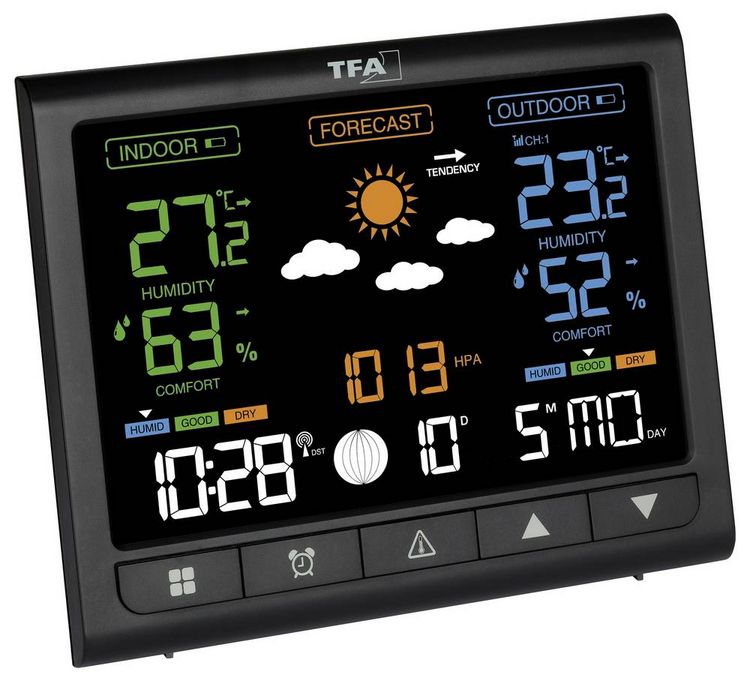 Produktbild: TFA Dostmann CONTRAST 35.1171.01 Funk-Wetterstation Vorhersage f&uuml;r 12 bis 24 Stunden Anzahl Sensoren max. 3