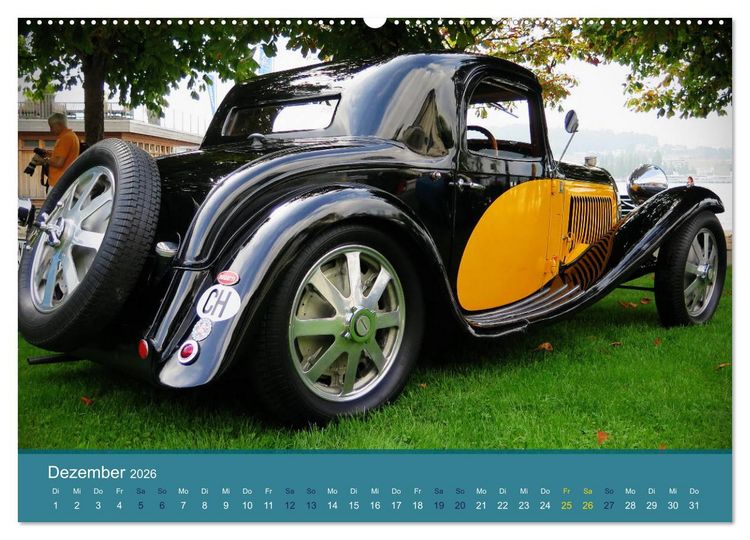 Produktbild: Bugatti - fahrende Kunstwerke (hochwertiger Premium Wandkalender 2026 DIN A2 quer), Kunstdruck in Hochglanz