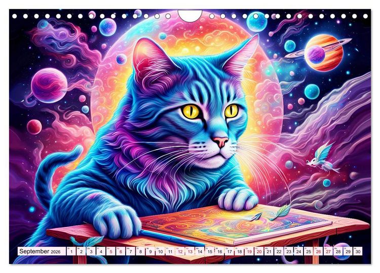 Produktbild: Katzen Schnurrige K&uuml;nstler (Wandkalender 2026 DIN A4 quer), CALVENDO Monatskalender