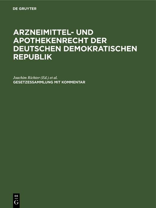 Produktbild: Arzneimittel- und Apothekenrecht der Deutschen Demokratischen Republik. Lieferung 8