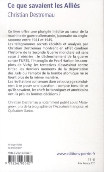 Produktbild: Ce que savaient les Alli&eacute;s