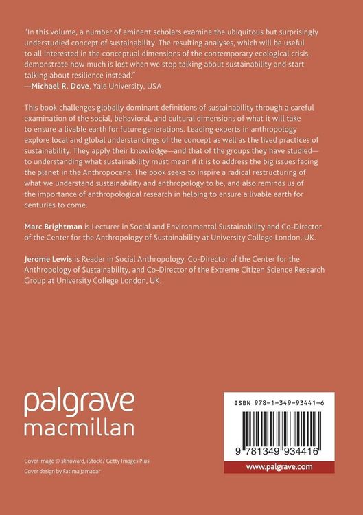 Produktbild: The Anthropology of Sustainability
