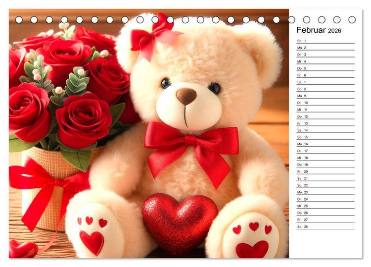 Produktbild: Teddys - Die Jahresreise der KI-Teddyb&auml;ren (Tischkalender 2026 DIN A5 quer), CALVENDO Monatskalender