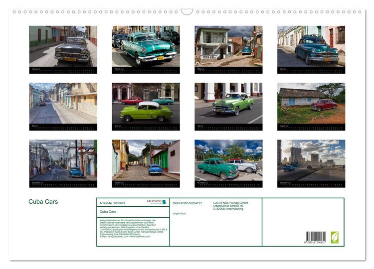 Produktbild: Cuba Cars (Wandkalender 2026 DIN A2 quer), CALVENDO Monatskalender