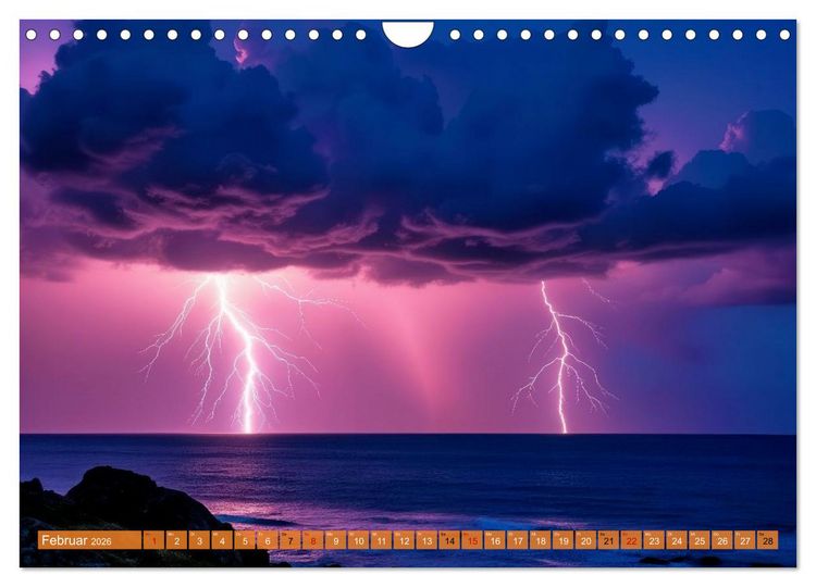 Produktbild: Mega-Blitze (Wandkalender 2026 DIN A4 quer), CALVENDO Monatskalender