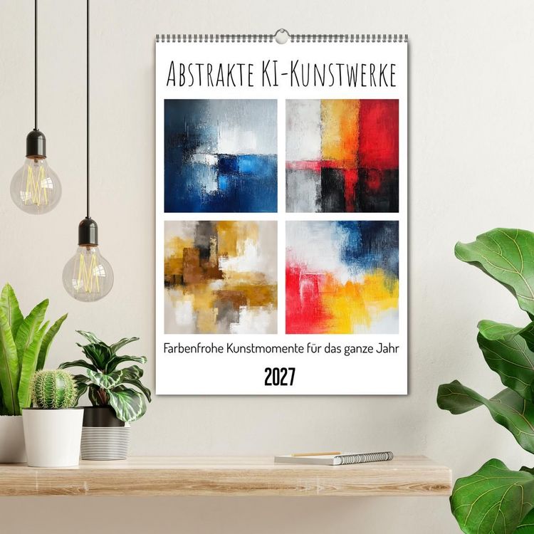 Produktbild: Abstrakte KI-Kunstwerke - Farbenfrohe Kunstmomente f&uuml;r das ganze Jahr (Wandkalender 2027 DIN A2 hoch), CALVENDO Monatskalender