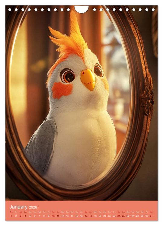Produktbild: Cockatiel Chirpy Moments (Wall Calendar 2026 DIN A4 portrait), CALVENDO 12 Month Wall Calendar