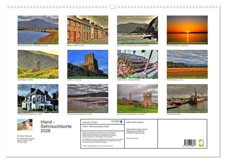 Produktbild: Irland - Sehnsuchtsorte 2026 (Wandkalender 2026 DIN A2 quer), CALVENDO Monatskalender