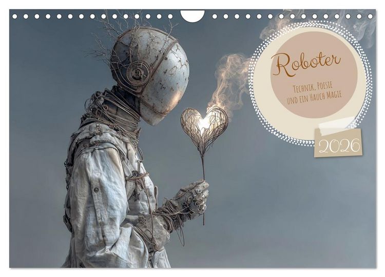 Produktbild: Roboter &ndash; Technik, Poesie und ein Hauch Magie (Wandkalender 2026 DIN A4 quer), CALVENDO Monatskalender