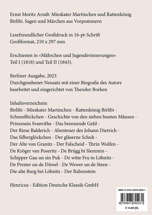 Produktbild: Mieskater Martinchen und Rattenk&ouml;nig Birlibi (Gro&szlig;druck)