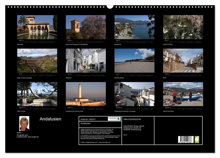 Produktbild: Andalusien (Wandkalender 2027 DIN A2 quer), CALVENDO Monatskalender