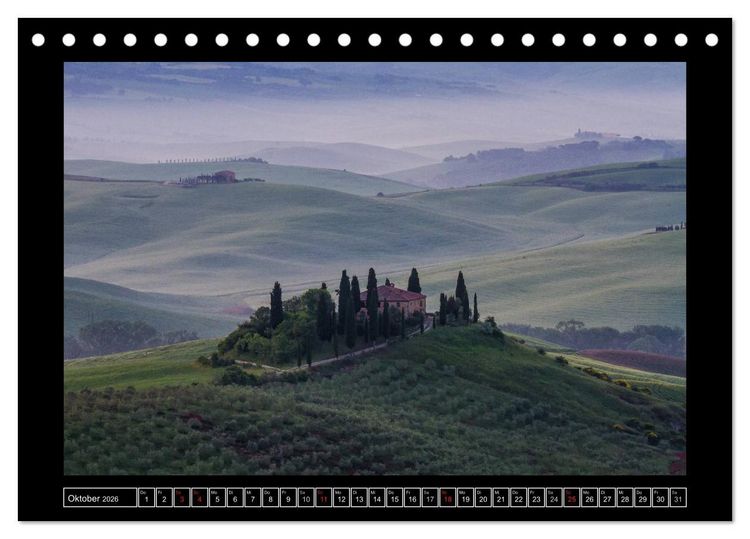 Produktbild: Toskana - Die Magie des Val d'Orcia (Tischkalender 2026 DIN A5 quer), CALVENDO Monatskalender