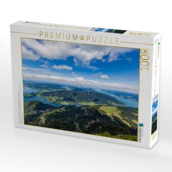Produktbild: CALVENDO Puzzle Mondsee und Attersee von der Schafbergspitze aus gesehen | 1000 Teile Lege-Gr&ouml;&szlig;e 64x48cm Foto-Puzzle f&uuml;r gl&uuml;ckliche Stunden