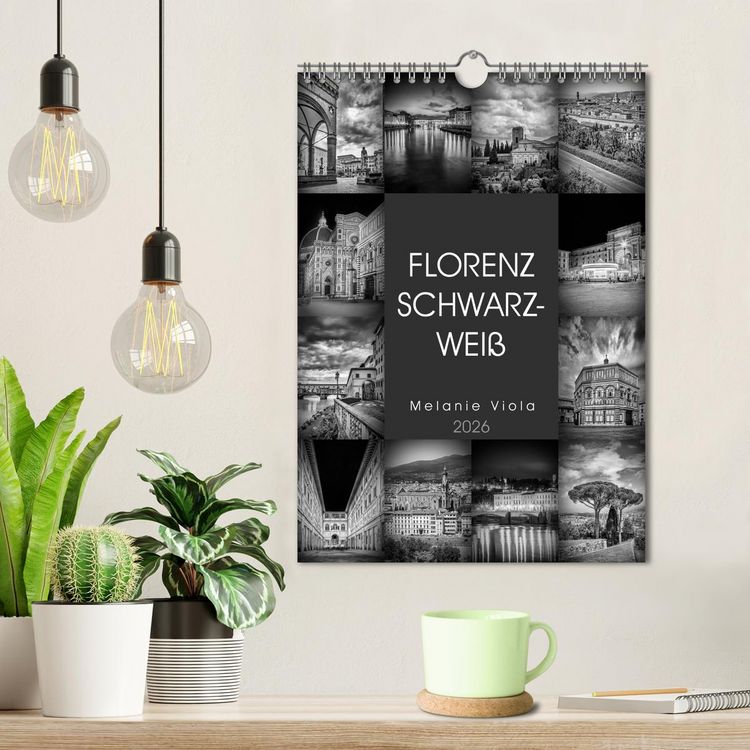 Produktbild: FLORENZ SCHWARZWEI&szlig; (Wandkalender 2026 DIN A4 hoch), CALVENDO Monatskalender