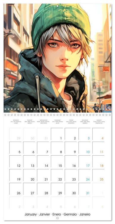 Produktbild: Manga boys (Calendrier mural carr&eacute; 2026 30x30 cm) Calendrier double avec une page pour vos prises de notes
