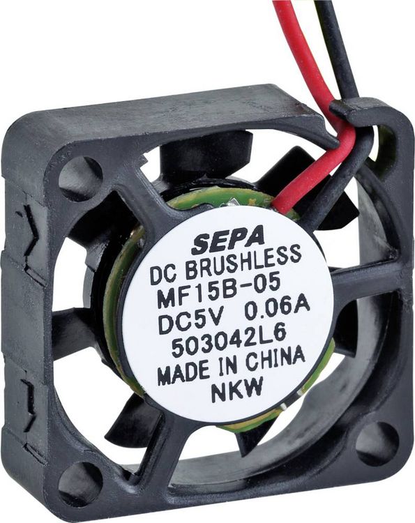 Produktbild: SEPA MF15B05 Axiall&uuml;fter 5 V/DC 0.7 m&sup3;/h (L x B x H) 15 x 15 x 4.5mm