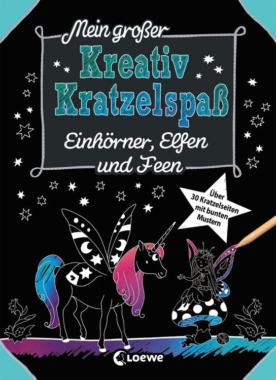 Produktbild: Mein gro&szlig;er Kreativ-Kratzelspa&szlig;: Einh&ouml;rner, Elfen und Feen