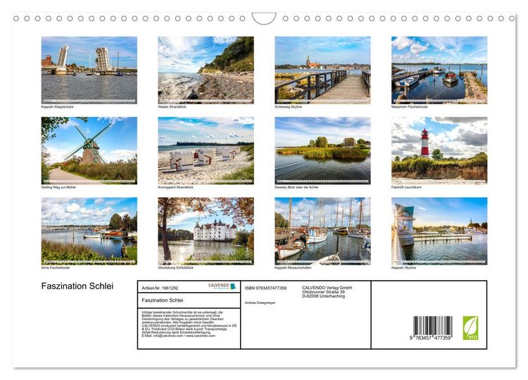 Produktbild: Faszination Schlei (Wandkalender 2026 DIN A3 quer), CALVENDO Monatskalender
