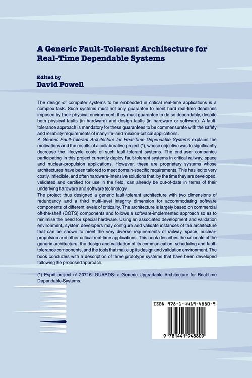 Produktbild: A Generic Fault-Tolerant Architecture for Real-Time Dependable Systems