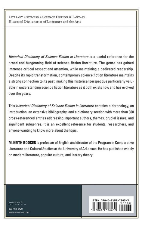 Produktbild: Historical Dictionary of Science Fiction in Literature