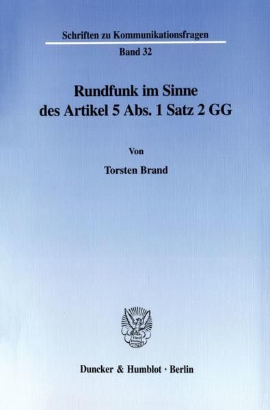 Produktbild: Rundfunk im Sinne des Artikel 5 Abs. 1 Satz 2 GG.