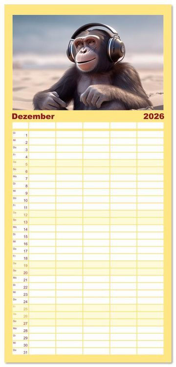 Produktbild: Familienplaner 2026 - Endlich erfolgreich geschieden mit 5 Spalten (Wandkalender, 21 x 45 cm) CALVENDO