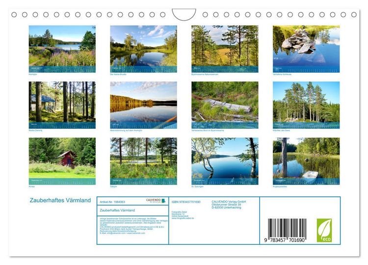 Produktbild: Zauberhaftes V&auml;rmland (Wandkalender 2026 DIN A4 quer), CALVENDO Monatskalender
